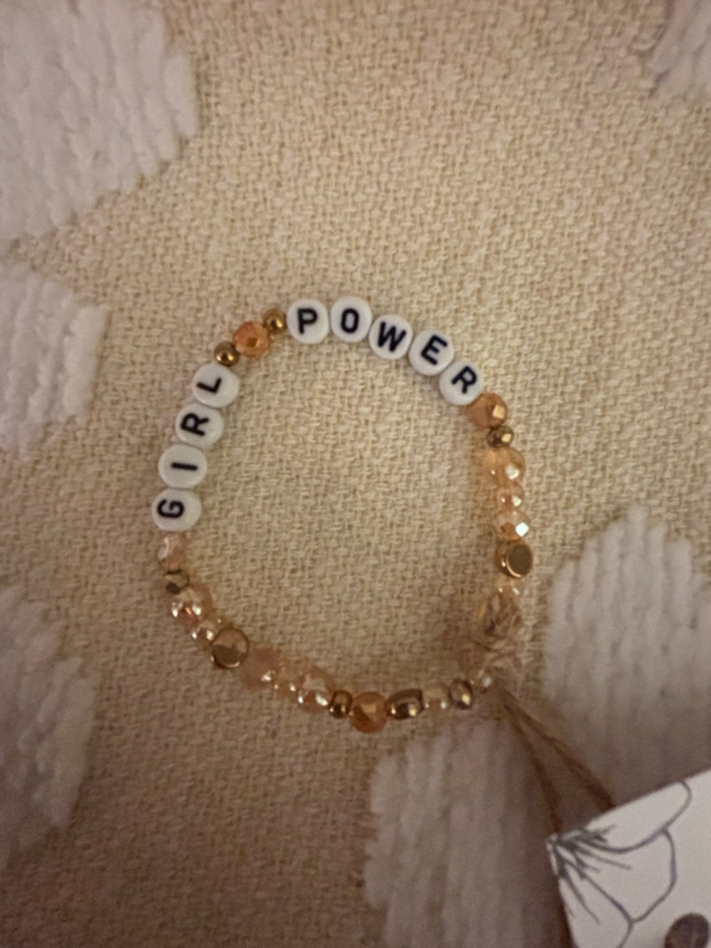 Girl Power Gold Beaded Bracelet by